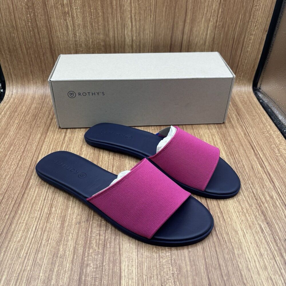 NEW Rothy’s The Slide Womens Sz US 10.5 Lotus (Pink) Slip On Flat Sandal Retired